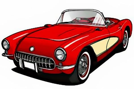 Cars Pics, 1962 Corvette, Old Fashioned Cars, Cars Drawing, Photoshop Work, Car Prints, Carros Vintage, Cool Car Drawings, Automotive Artwork