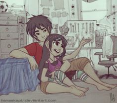 Big Hero 6 and Wreck-It Ralph crossover! Vanellope, Hiro Hamada. Older Hiro and Vanellope! Viro! Fan Art Disney, Hiro Big Hero 6, Disney Ships, Hiro Hamada, Vanellope Von Schweetz, Disney Crossover, Disney Crossovers, Disney Couples, Hero 6