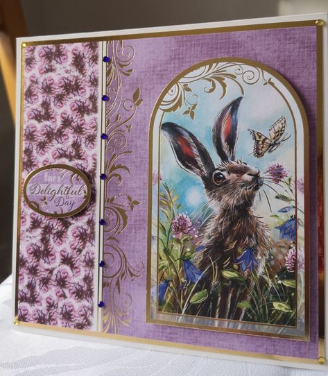 The March Hare, Hunkydory Cards, Lilac Background, Hunky Dory, Simple Cards Handmade, Hunkydory Crafts, Card Inspo, March Hare, Christian Cards