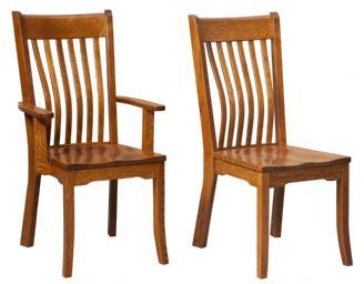 Artisan Chairs | Broadway Dining Chair Mission Style Kitchens, Amish Lifestyle, Rustic Dining Chairs, Hickory Wood, Rustic Chair, White Oak Wood, Amish Furniture, Contemporary Dining Chairs, Oak Stain