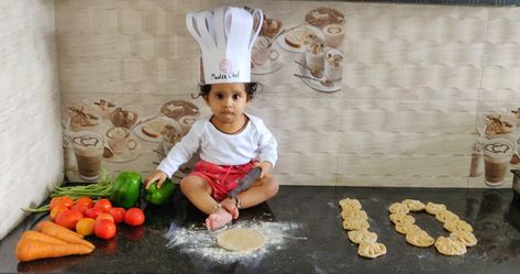 Kitchen theme baby photoshoot 10month Baby Photoshoot, Kitchen Theme Baby Photoshoot, 10th Month Baby Photoshoot, 10 Months Baby Photography, Monthly Baby Photos Boy, Photo Tricks, Baby Boy Newborn Pictures, Kitchen Theme, Monthly Baby Pictures