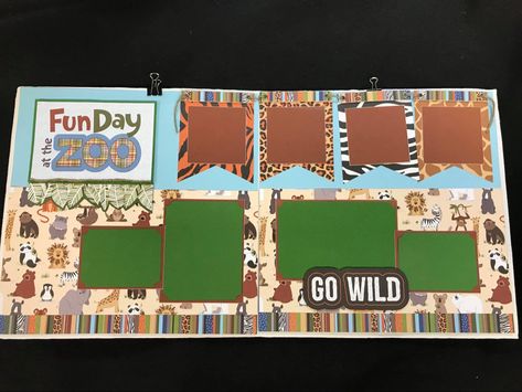 Zoo Scrapbook Pages, Zoo Scrapbook Layouts Ideas, Zoo Scrapbook Layouts, Safari Scrapbook Layouts, Zoo Images, Safari Scrapbook, Birthday Scrapbook Layouts, Vacation Scrapbook, Creative Memories