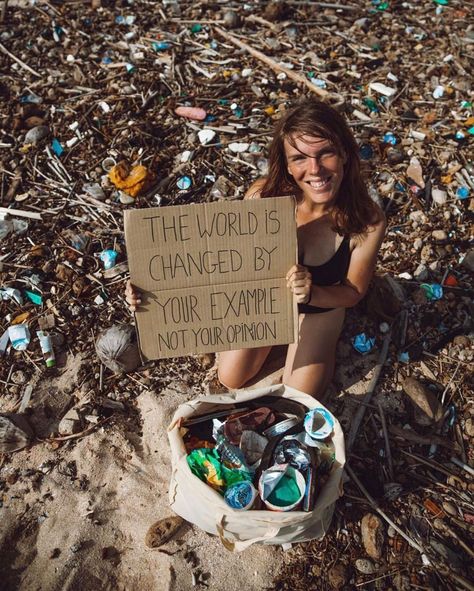 'The world is changed by your example, not by your opinion.' - Paulo Coelho Beach Clean Up, Protest Signs, Clean Beach, Your Opinion, Save Earth, Reminder Quotes, New Energy, On The Ground, Pretty Words