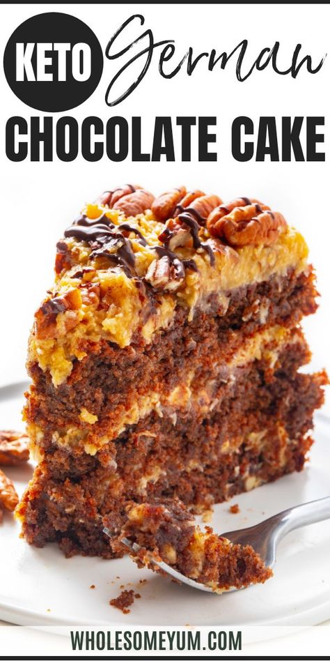 Best Keto Desserts Low Carb, Sugar Free German Chocolate Frosting, Almond Flour German Chocolate Cake, Keto German Chocolate Frosting, Low Carb German Chocolate Cake, Healthy German Chocolate Cake, Keto German Recipes, Keto Cake Mix Recipe, Sugar Free German Chocolate Cake