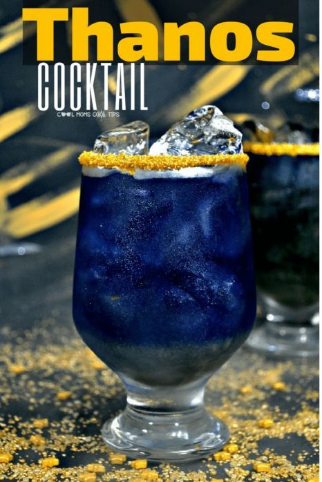 Great drink that just as big in flavor as Thanos is!  All ADULT Marvel fans should be sipping on the Thanos Cocktail!  Need the Thanos Cocktail Recipe?  We have it for you! #InfinityWar #MarvelParty #Thanos Marvel Drinks, Glace Fruit, Blue Drink, Alcholic Drinks, Marvel Infinity, Liquor Drinks, Themed Drinks, Boozy Drinks, Cocktail Drinks Recipes