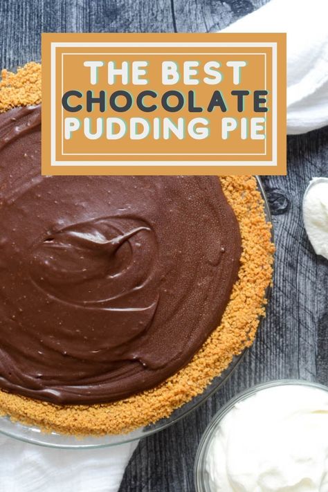 Graham Cracker Chocolate Pudding Dessert, Choc Pudding Pie, Chocolate Pudding Pie Graham Crust, Chocolate Pie With Graham Cracker Crust, Chocolate Pudding Pie, Mini Chocolate Pie, Homemade Chocolate Pie, Graham Pie, Easy Chocolate Pie