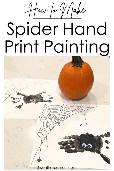 Read all about a spider handprint craft. Learn all about this spider hand painting that makes a fun and easy halloween craft for kids and toddlers. Find out more about fun halloween activities for kids at twolittlelearners.com Spider Handprint Craft, Hand Print Painting, Fun Halloween Activities For Kids, How To Make Spiders, Spider Activities, Easy Halloween Craft, Halloween Activities For Toddlers, Halloween Activities Preschool, Fun Halloween Activities