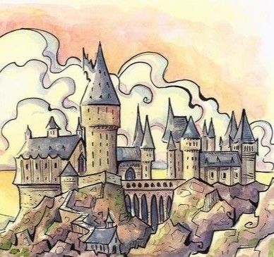 Hogwarts Pencil Drawing, Harry Potter Themed Drawings, Hogwarts Line Art, Harry Potter Art Drawings Simple, Hogwarts Drawing Easy, Harry Potter Drawing Ideas Sketches, Hogwarts Drawings, Harry Potter Painting Ideas Easy, Harry Potter Art Sketches