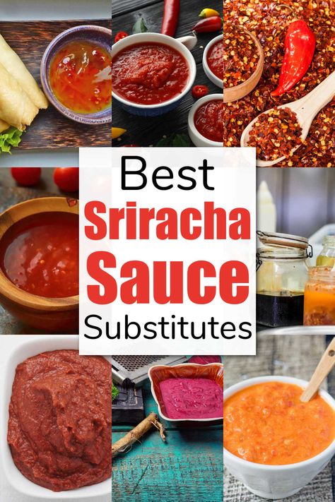 The 10 Best Sriracha Sauce Substitutes to use when you are out or if you want to experiment with similar flavors. Homemade recipe included. via @savorandsavvy How To Make Sriracha Sauce, Sriracha Recipes Homemade, Sriracha Substitute, Homemade Sriracha Sauce, Queso Dips, Sriracha Sauce Recipe, Homemade Sriracha, Mexican Sauces, Siracha Sauce