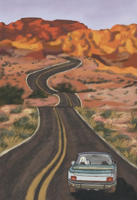 a little ghostie driving off into the sunset
ghost
road trip
vintage cars
convertible
road
vacation
canyon
light
vibrant
colors
nature
scenic
vintage poster
travel
arizona
cars
orange
sunset Road Trip Movie Poster, Car Driving Into Sunset Painting, Road Trip Art Drawing, Road Trip Sketch, Road Trip Yearbook Theme, Car On Road Drawing, Drought Illustration, Road Trip Drawing, Resilience Drawing