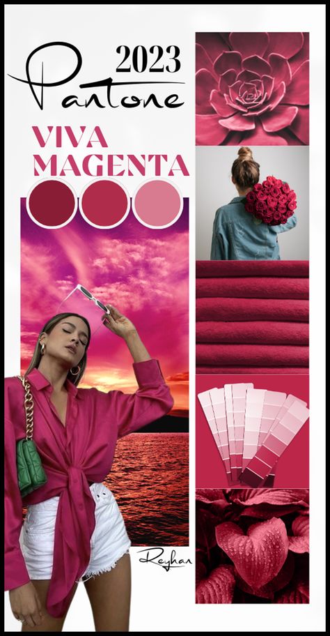 Magenta Pantone, Bold Paint Colors, Diy Hair Scrunchies, Fashion Illustration Collage, Pantone Color Of The Year, Viva Magenta, Fashion Illustration Dresses, Fashion Sewing Pattern, Color Of The Year