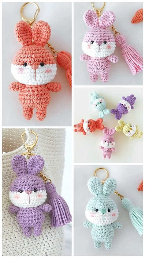 Amigurumi Keychain Free Pattern Crochet Keyring Free Pattern, Wings Tutorial, Keychain Patterns, Amigurumi Keychain, Blooming Bouquet, Diy Crochet Bag, Crochet Keychain Pattern, Pola Amigurumi, Crochet Animals Free Patterns