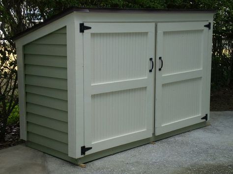 Small Outdoor Storage would love this for our pull pump Small Garden Tool Shed, Small Outdoor Storage, Small Garden Tools, Lawn Mower Storage, Backyard Storage Sheds, Diy Storage Shed, Wood Shed Plans, Outdoor Storage Shed, Backyard Storage