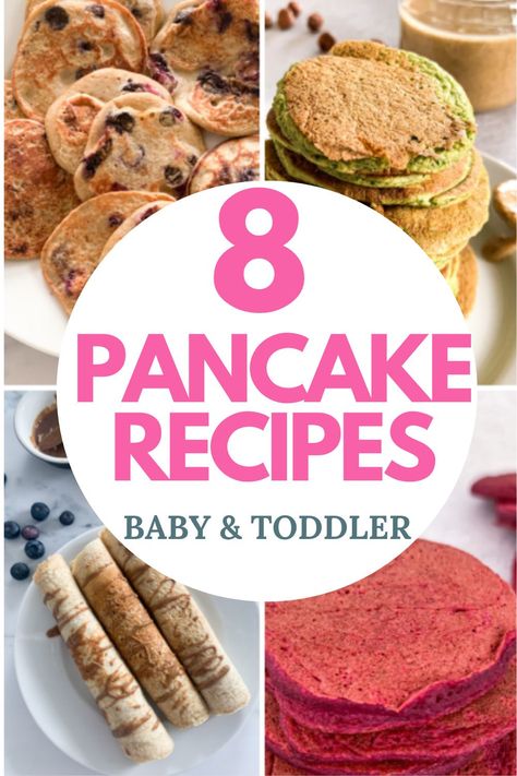 Baby Pancakes Recipe 8 Month Old, Baby Food Pancakes Easy, Strawberry Pancakes For Baby, Baby Pancakes Recipe Banana, Toddler Pancake Recipe, Toddler Banana Pancakes, Easy Baby Led Weaning Recipes, Healthy Kids Pancakes, Baby Led Weaning Pancakes