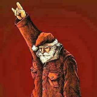 Metal Santa Claus, Metal Meme, Iron Maiden Eddie, Santa Art, Broken Wings, Creepy Christmas, Santa Cards, Dark Christmas, Retro Pin Up