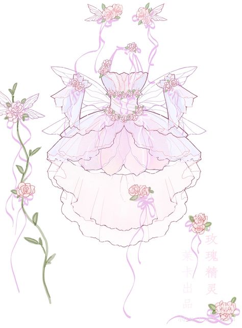 Cute Fairy Outfits Drawings, Flowy Clothes Drawing, Fairy Dresses Drawing, Nikki Love Outfits, Fairy Fashion Illustration, Magical Girl Outfit Ideas Drawing, Fairy Outfit Ideas Drawing, Fairy Base Drawing, Fairy Clothes Drawing