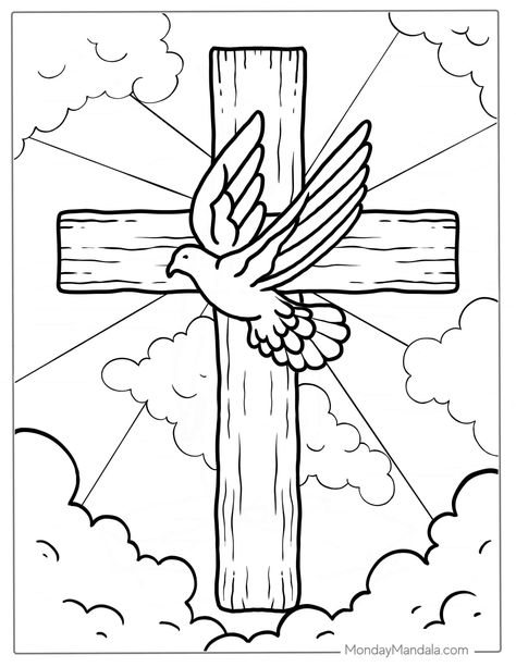 20 Cross Coloring Pages (Free PDF Printables) Cross Coloring Page, Jesus Coloring Pages, Sunday School Coloring Pages, Christian Graphics, Christian Activities, Kid Coloring Page, Religious Illustration, Spring Coloring Pages, Bible Coloring Pages