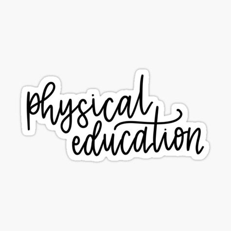 RT-Lettering Shop | Redbubble Physical Education Lettering, Health Subject Design, Physics Stickers Printable, Physical Education File Cover, Calligraphy Subjects School, Physical Education Project, Math Lettering Design, Basic Calculus, Personalized School Supplies Labels