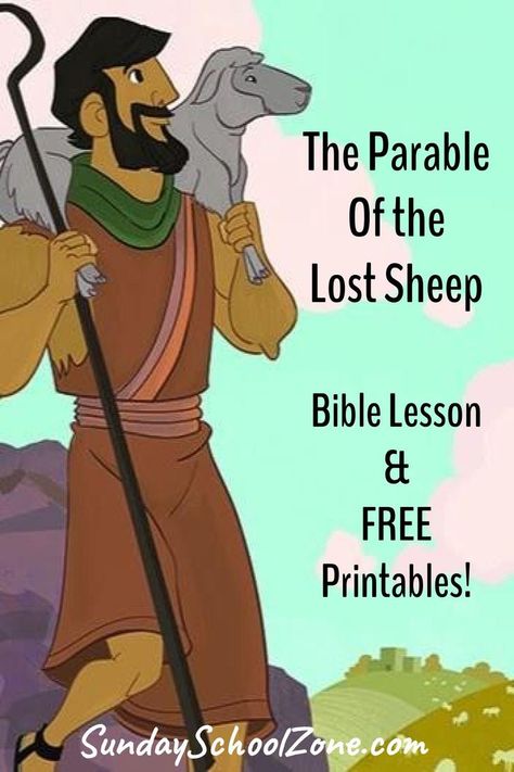 The Lost Sheep Bible Story, Lost Sheep Illustration, The Parable Of The Lost Sheep, The Lost Sheep Craft Sunday School, Parables Of Jesus Lessons, Parable Of The Lost Sheep Craft, Lost Sheep Crafts For Kids, The Lost Sheep Craft, Lost Sheep Craft