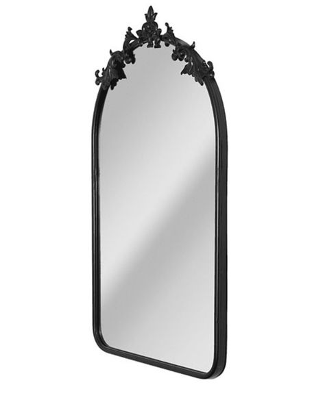 Gothic Decor Bedroom, Accent Wall Mirror, Eclectic Maximalism, Goth Bedroom, Salon Suites, Arched Mirror, Metal Frame Mirror, Goth Home, Goth Home Decor