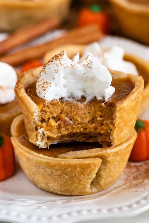 Pumpkin Pie Tarts, Mini Pumpkin Pies Recipe, Classic Pumpkin Pie Recipe, Best Pumpkin Pie Recipe, Pumpkin Pie Recipe Easy, Perfect Pumpkin Pie, Pumpkin Tarts, Fall Goodies, Mini Tarts