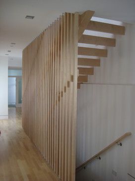 Floor to ceiling Floor To Ceiling Balustrade, Floor To Ceiling Banister, Slatted Banister, Wooden Slat Staircase, Staircase With Wooden Slats, Slatted Wood Bannister, Stairs Stringer, Timber Stair, Stair Balusters