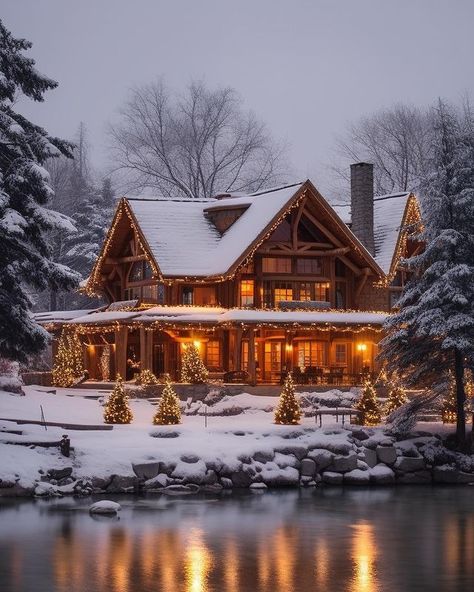 Dream Cottage, Organic Wood, Winter Scenery, Cabin Life, Winter Pictures, Winter Landscape, Log Homes, In The Woods, Log Cabin