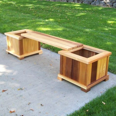 These planter/bench sets offer additional seating for those unexpected times when there are more people than places to sit. They can provide great decoration for small terraces or patios or you can define an area with this beautiful set. Diy Planters Indoor, Wood Succulent Planter, Wood Arbor, Metal Garden Benches, Wooden Benches, Succulent Planter Diy, Planter Bench, Corten Steel Planters, Wooden Garden Benches