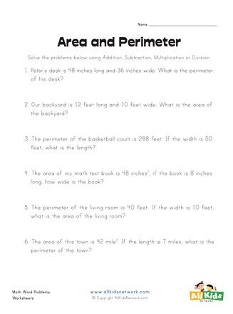 Worksheets For Grade 5, Area And Perimeter Worksheets, Perimeter Worksheets, Area And Perimeter, Word Problem Worksheets, Interesting Topics, Math Worksheet, Grade 5, Worksheet Template