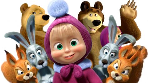 Masha e o urso com moldes Marsha And The Bear, Abc Songs, Rabbit Illustration, Masha And The Bear, Bear Party, Party Photography, Bear Birthday, Kids Songs, The Bear