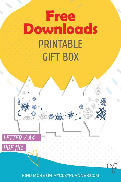 Free Printable Christmas Gift Box. Download here! Diy Favor Boxes Template Free Printable, Christmas Box Templates Free Printable, Christmas Templates Free Printable Gift Boxes, Treat Box Template Free Printable, Gift Box Template Printable Free, Paper Box Template Free Printable, Small Box Template, Gift Box Template Printable, Christmas Gift Box Template