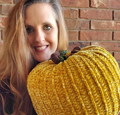 Large free crochet velvet pumpkin pattern Giant Crochet Pumpkin, Crochet Velvet Pumpkin Pattern, Crochet Pumpkin Large, Crochet Velvet Pumpkin Free Pattern, Crochet Pumpkin Bulky Yarn, Large Crochet Pumpkin Free Pattern, Chunky Crochet Pumpkin Free Pattern, Chunky Yarn Pumpkins Diy, Crocheted Pumpkins