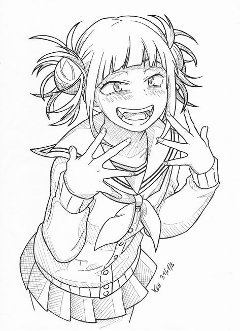 Toga Official Art, Art Coloring Pages, Manga Coloring Book, Anime Lineart, Toga Himiko, Anime Drawing Books, Cartoon Coloring Pages, Coloring Book Art, Cute Coloring Pages