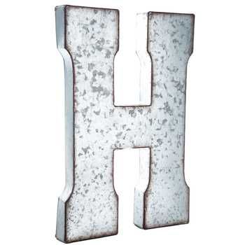 Large Galvanized Metal Letter Alphabet Wall Decor, Metal Wall Letters, Wall Decor Letters, Rustic Letters, Letter Wall Decor, Vintage Marquee, Alphabet Wall, Metal Letter, Letter H