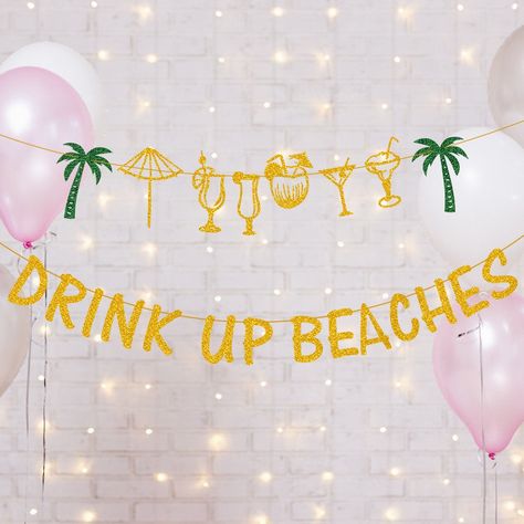 Beach Themed 40th Birthday Party, Beach Party Decor Ideas, Beach I’m 40 Party, Beach Party Decorations Indoor, Glitter Pool Party, Beach 50th Birthday Party, Beach Birthday Ideas For Adults, Beach Themed Party For Adults Decoration, 21st Beach Birthday Ideas