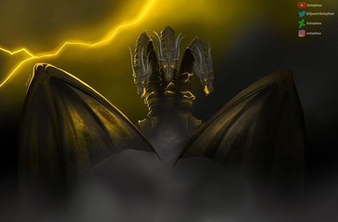 King Ghidorah 2019, King Ghidorah, Kaiju Art, Japanese Movies, Boku No Hero, Godzilla, Books Wattpad, Darth Vader, Wattpad