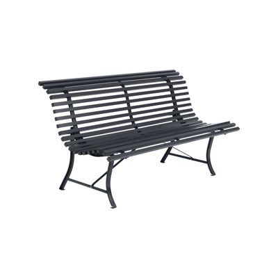 Fermob Louisiane Metal Park Bench Color: Galvanized Planters, Cedar Pergola, Wood Fire Pit, Wood Fuel, Steel Bench, Fiberglass Planters, Outdoor Bean Bag, Aluminum Pergola, Sofa Lounge