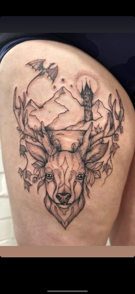 Sarahjmaas Tattoo, Sarah J Maas Tattoo Sleeve, Lord Of The North Tog Tattoo, Manon And The Thirteen Tattoo, The 13 Tattoo Tog, Terrasen Tog Tattoo, Manon And Abraxos Tattoo, Thrown Of Glass Tattoos, Throne Of Glass Stag Tattoo