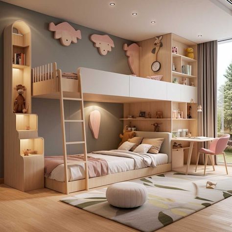 3+ Brilliant Children's Bedroom Designs for Small Rooms • 333+ Images • [ArtFacade] Japandi Kids Room, Bedroom Designs For Small Rooms, Designs For Small Rooms, Childrens Bed, Childrens Bedrooms Design, Inspiring Lifestyle, Shared Girls Bedroom, Bunk Rooms, Modern Kids Bedroom