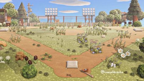 Abandoned Field, Summer Camp Island, Animal Crossing Pocket Camp, Take Me Out, New Leaf, Baseball Field, Summer Camp, Animal Crossing, Random Stuff