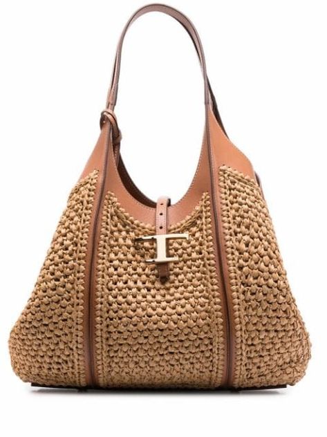 Tote Crochet, Leather Zip Pouch, Tods Bag, Timeless Bags, Timeless Wardrobe Staples, Crochet Tote Bag, Woven Raffia, Raffia Bag, Crochet Tote