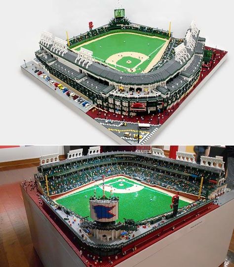 Lego Baseball, Wrigley Field Chicago, Lego Sports, City Ideas, Lego Building Blocks, Lego Collection, Doll Museum, City Downtown, Baseball Park