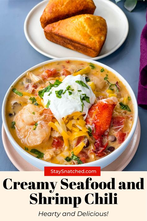 Seafood Chili Recipe, Air Fryer Frozen Chicken Wings, Seafood Chili, Chili Video, Wednesday Dinner, Seafood Soups, Homemade Chili Seasoning, Creamy Seafood, Louisiana Cuisine