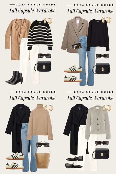 The Essential 2024 Fall Capsule Wardrobe + Cute Fall Outfit Ideas. Build the perfect neutral fall capsule wardrobe for 2024 using our fall style guide! We’ve got all the essentials for a chic and effortless fall look, along with 20+ cute and casual fall outfits for women. A capsule wardrobe makes it easy to create a stylish look with endless every day and autumn outfit choices. Click through for the full neutral fall fashion guide. Autumn Outfits 2024 Work, Outfits For Autumn 2024, Travel Outfits Autumn, Casual Chic Wardrobe, London Fall Fashion Outfits, Autumn 2024 Capsule Wardrobe, Neutral Capsule Wardrobe 2024, Fall Outfit 2024 Women, Europe Fall Outfits 2024