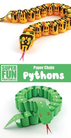 Paper Snake, Snake Craft, Snake Crafts, Daintree Rainforest, Paper Chain, Stem Steam, Cool Paper Crafts, Paper Chains, Animal Crafts For Kids