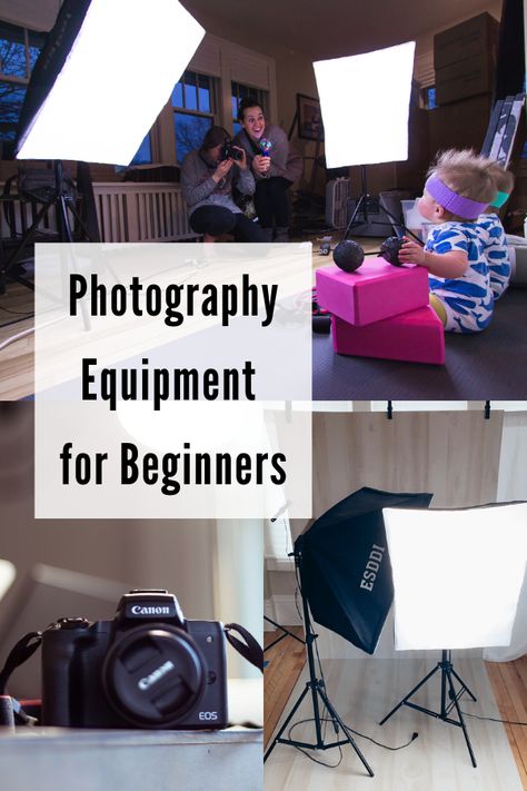 The Best Photography Equipment for Beginners How To Setup A Photo Backdrop, Photography Inspo For Beginners, Home Photo Studio Setup, How To Create A Photo Studio At Home, Backdrop Photography Ideas, Diy Home Photography Studio, Diy Lighting For Photography, Indoor Valentines Day Photoshoot Kids, Photoshoot Setup At Home