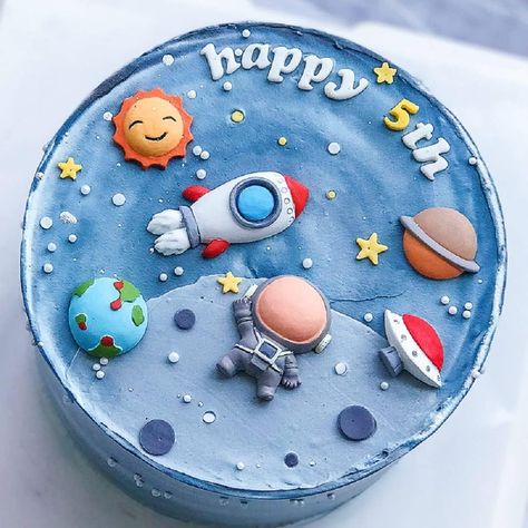 Trip Around The Sun Cake, Around The Sun Cake, Two The Moon Cake, Sun Cake Topper, Astronaut Cake, Sun Cake, Rocket Cake, Half Sheet Cake, Cake Designs For Boy