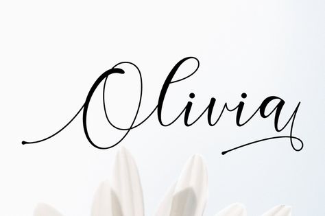 Olivia Font | dafont.com Olivia Tattoo Name Fonts, Olivia Signature Ideas, Olivia Tattoo, Handwritten Fonts Alphabet, Calligraphy Fonts Handwritten, Wedding Fonts Calligraphy, Fonts Modern, Photoshop Fonts, Calligraphy Fonts Alphabet