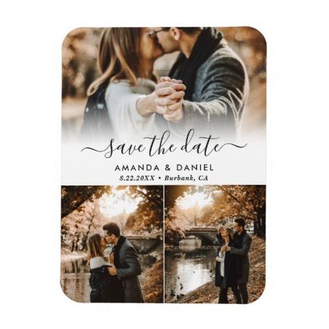 Photo Collage Wedding Save The Date Magnet #zazzle #weddinginvitations #birthdayinvitations #babyshowerinvitations #zazzleinvitations #monogram #businesscards #graduation #homedecor Sabe The Date, Photo Collage Wedding, Wedding Magnet, Date Photo, Modern Save The Dates, Photo Save The Date, Save The Date Photos, Save The Date Postcards, Save The Date Magnets