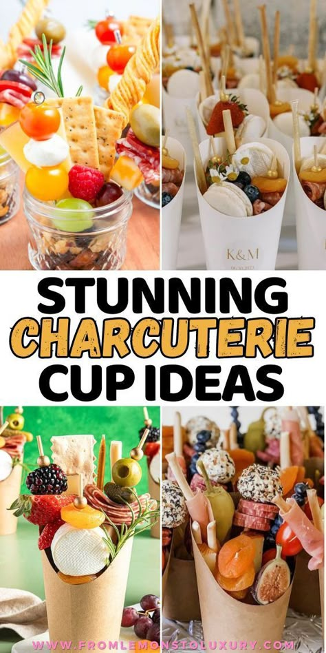 This article is all about charcuterie cup ideas for wedding, charcuterie cup ideas for christmas, charcuterie cup ideas for party. Charcuterie Cups With Honey Sticks, Cup Charcuterie Ideas, Make Ahead Charcuterie Cups, Charcuterie Party Cups, Charcuterie Cups Ideas, Charcuterie Jars, Charcuterie Board Business, Cup Charcuterie, Picnic Anniversary